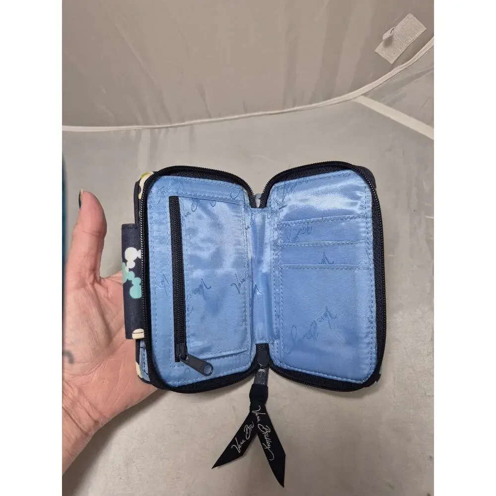 💥 Disney Parks Vera Bradley Where's Mickey Blue ID Wristlet Wallet Phone Case